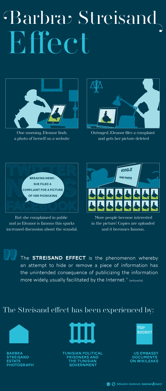An infographic about the Streisand Effect
